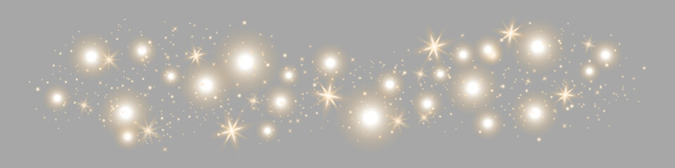 Shiny dust vector glitter on transparent background. Christmas Holiday glow particle. Magic star effect. Sparkling glitter decorations for your design. Vector illustration EPS10