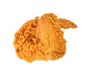 Fried chicken wing isolated on transparent background. PNG