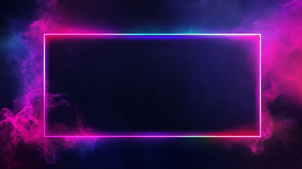 Neon gaming overlay with vibrant multicolor gradient frame on dark tech background for streaming, esports, or digital content creation