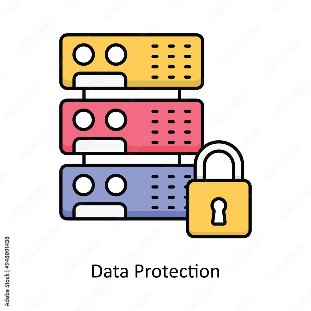 Poster desktop computer vector filled outline icon design illustration. information technology symbol on wh