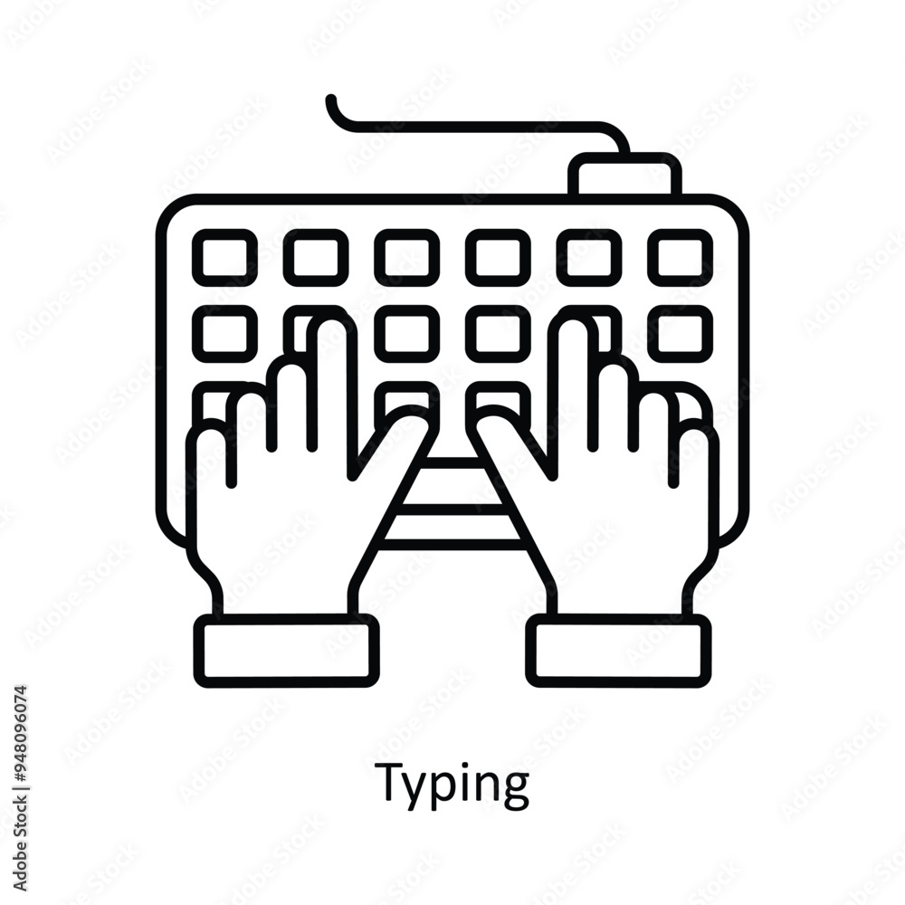 Poster global information vector outline icon design illustration. information technology symbol on white b