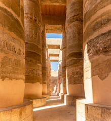 Experience the awe-inspiring Hall of Columns at Karnak, a masterpiece of ancient Egyptian architecture featuring hundreds of towering pillars that create a truly unforgettable sight.