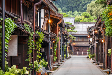 Takayama, Japan at the Historic Sannomachi Street