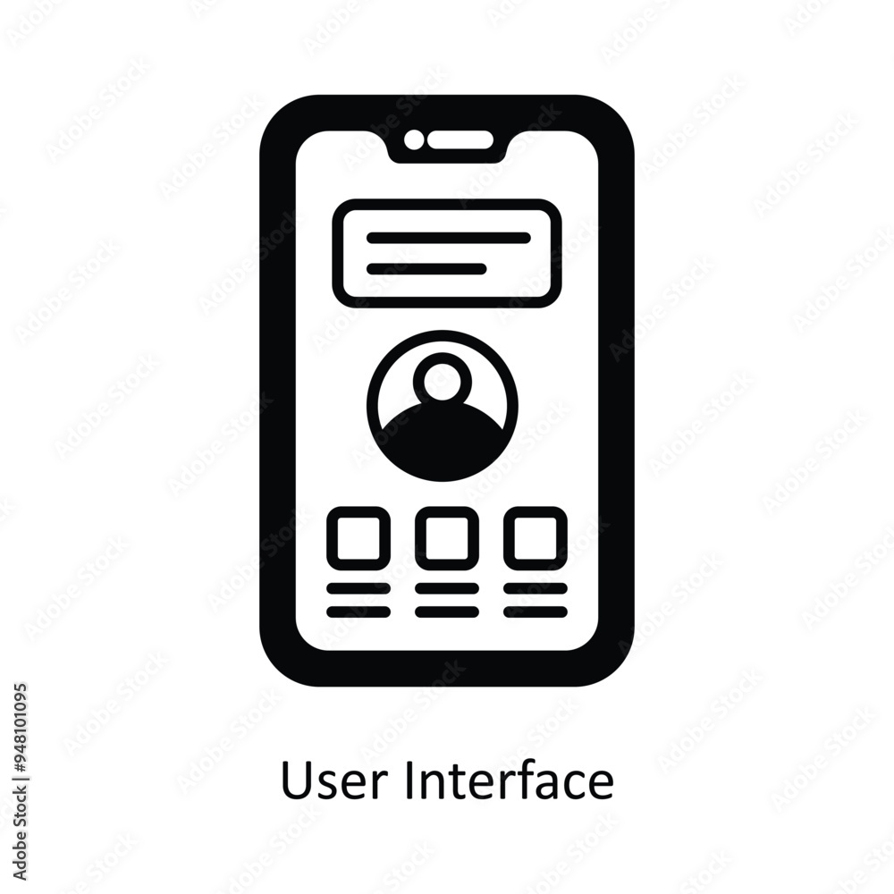 Poster user interface vector solid icon design illustration. information technology symbol on white backgro