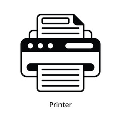 Printer Vector solid icon design illustration. information technology symbol on white background EPS 10 File 