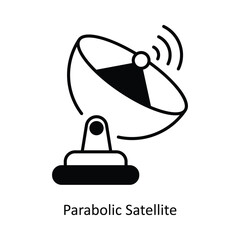 Parabolic Satellite Vector solid icon design illustration. information technology symbol on white background EPS 10 File 