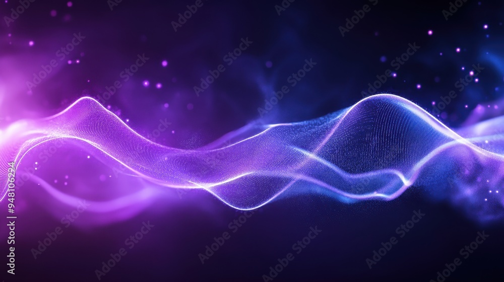 Aufkleber abstract wave of light with vibrant purple and blue hues, creating a dynamic and captivating visual 