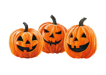 Set of 3 Halloween pumpkins