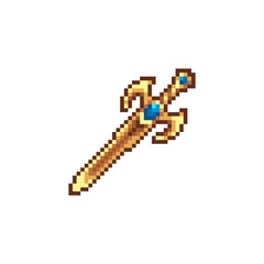 Fototapeta premium Sword, pixel art style icon, medievalist weapons, isolated vector illustration. Design for sticker, mobile app and logo. Game assets 8-bit sprite.