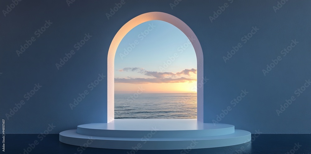 Poster abstract minimalist architecture with luxury parametrics