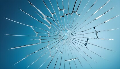 Obraz premium Shattered Glass Broken Impact Point Sharp Edges Thief Window Bullet Hole Background