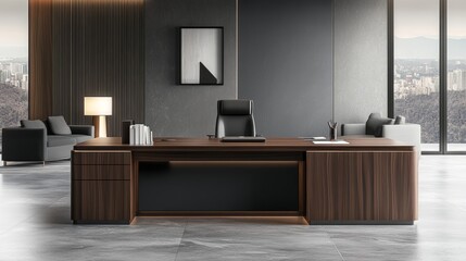 Modern Boss office interior / 3D rendering