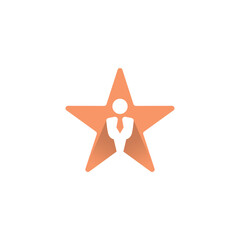 Star Leadership Logo Vector. Business Man Logo