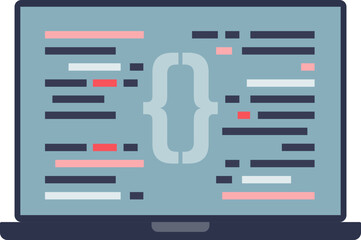 A computer monitor displaying colorful lines of code, symbolizing software development and coding workshops.