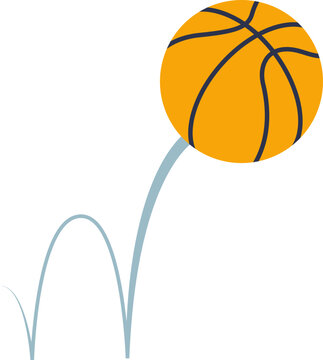 A basketball bouncing on a resilient path, symbolizing persistence and recovery.