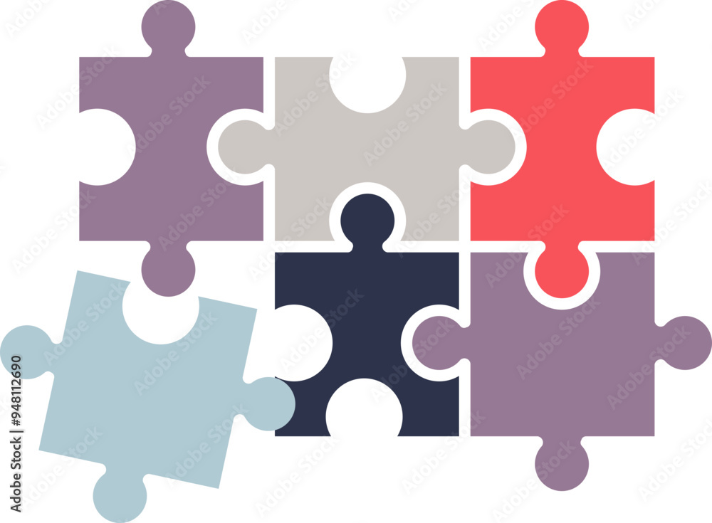 Poster a jigsaw puzzle with one piece fitting into place, symbolizing problem-solving and completion.