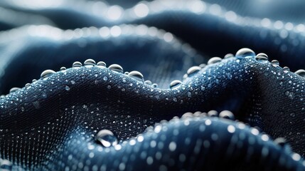 A high-definition image illustrating advanced fabric care technology, with water droplets enhancing textile longevity.