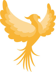 Golden phoenix silhouette symbolizing rebirth and new beginnings.