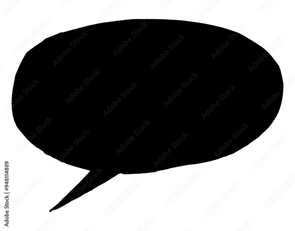Poster Blank round cut out communication message speech bubble with rough edges and copy space for text, vector design elements
