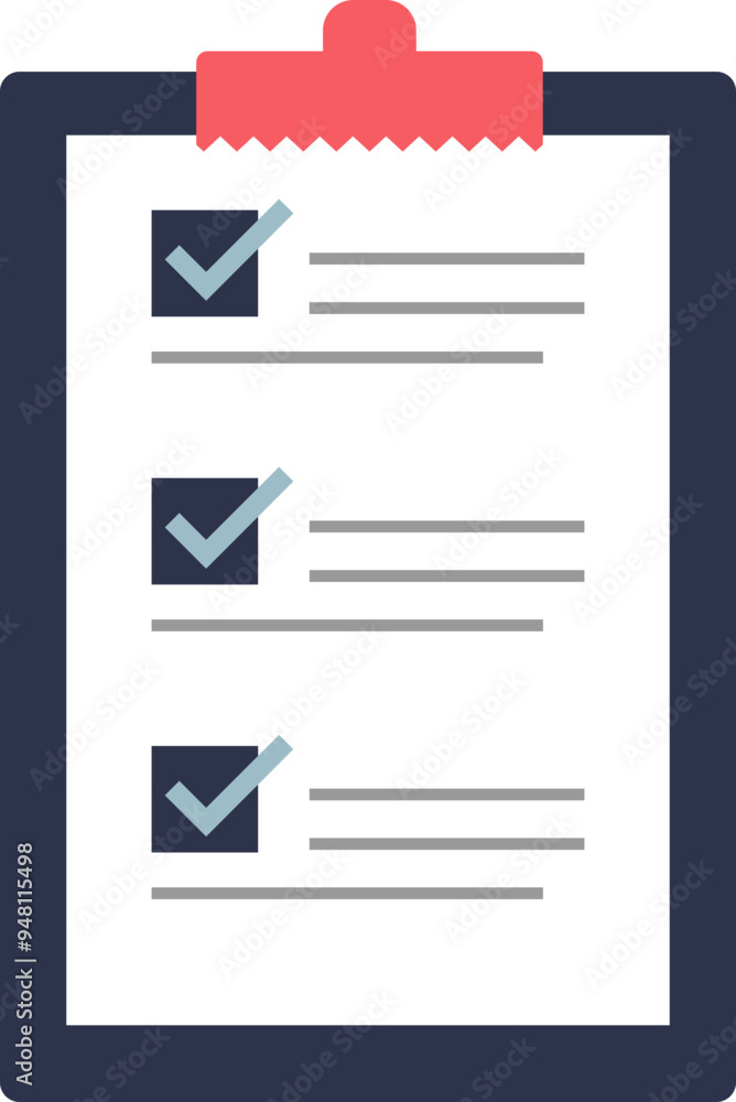 Aufkleber a clipboard with a checklist featuring tick marks indicating completed tasks.