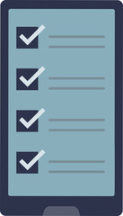 Smartphone displaying a checklist on a notepad app, symbolizing task management and productivity.