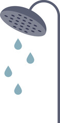 Illustration of a low flow showerhead with water droplets, symbolizing water conservation.