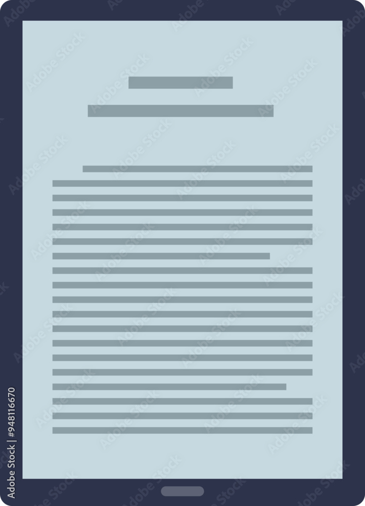 Aufkleber an illustration of an e-reader displaying text, symbolizing digital reading and technology in litera