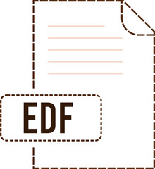 EDF File format icon dashed outline