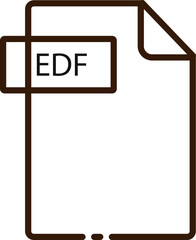 Obraz premium EDF File format minimal icon with black outline