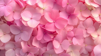 Obraz premium pink hydrangea, floral wallpaper