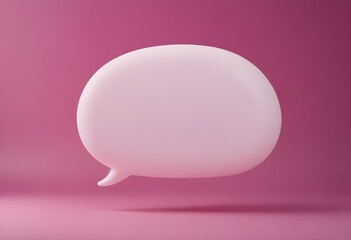 Pink Speech Bubble Contact Icon Simple 3D Illustration Digital Graphic Design Background