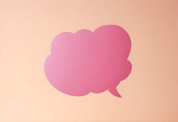 Pink Speech Bubble Contact Icon Simple 3D Illustration Digital Graphic Design Background