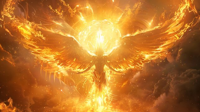 Seraphim angel, surrounded by a halo of fire