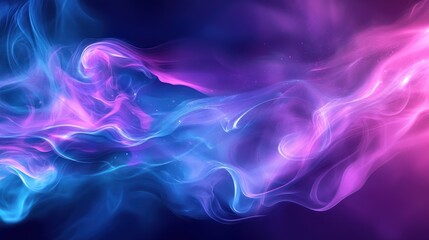 Fototapeta premium Abstract swirling smoke in vibrant shades of blue and pink, creating a mesmerizing flow and dreamy atmosphere.