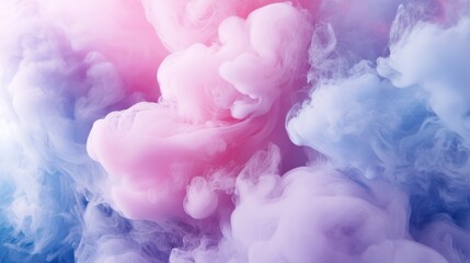 Fototapeta premium Dreamy abstract clouds in soft pink and blue hues create a serene atmosphere.
