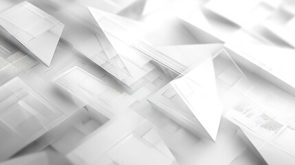 Fototapeta premium Abstract white geometric shapes creating a serene, minimalist composition.