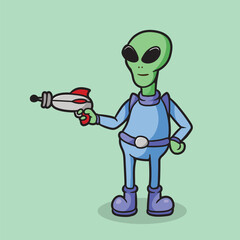 alien cartoon good for mascot, brand design, sticker, etc