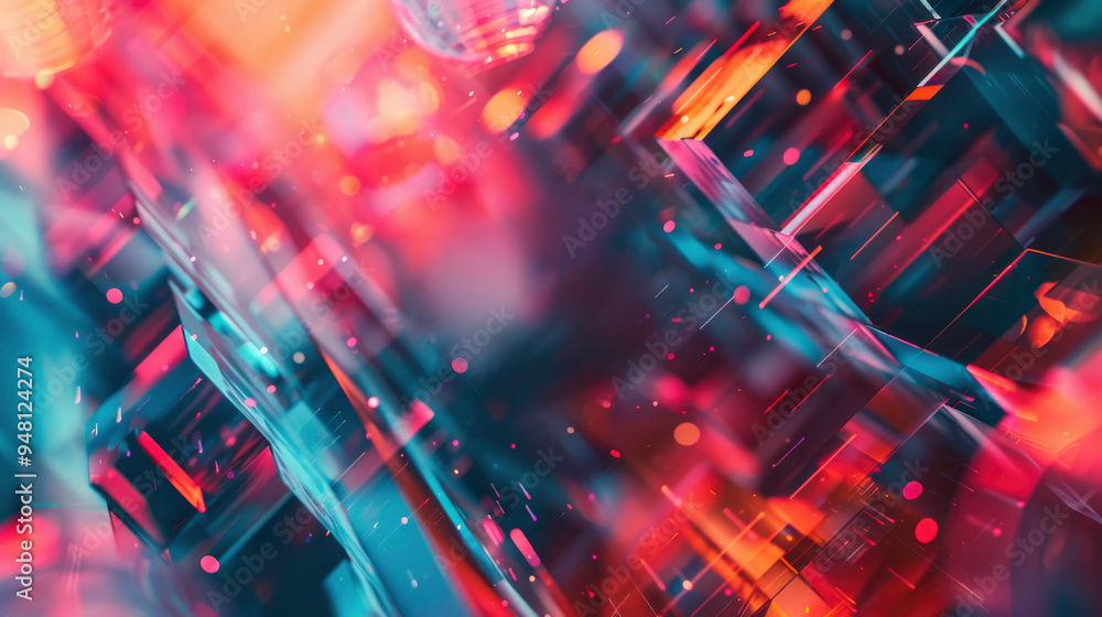 Aufkleber a mesmerizing abstract composition featuring vibrant colors and reflective surfaces, creating a dyna