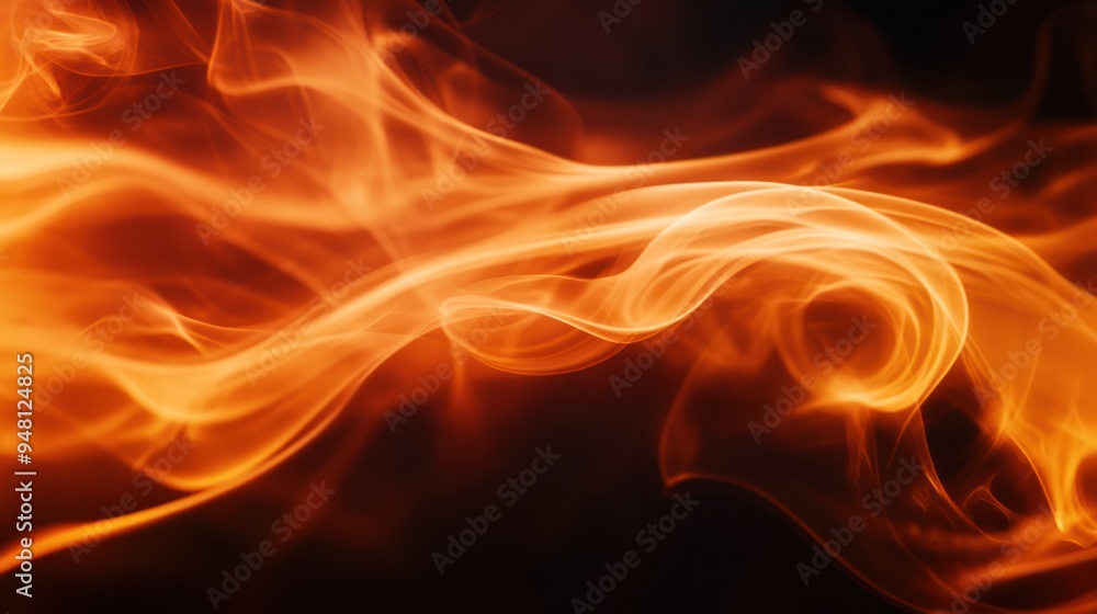 Aufkleber abstract orange flames dancing against a dark background, creating a vibrant and dynamic visual effe