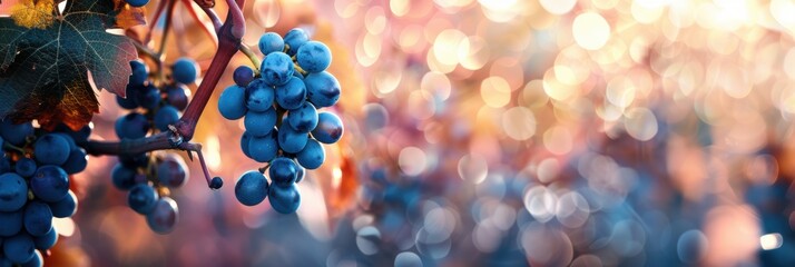 Background template with copy space  of grape leaf and  vine