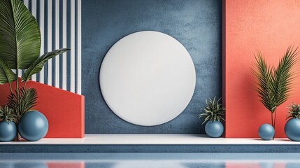 2. A geometric frame with clean, sharp lines and angles, the minimalist design featuring bold shapes in contrasting colors, perfectly aligned against the white background for a modern aesthetic