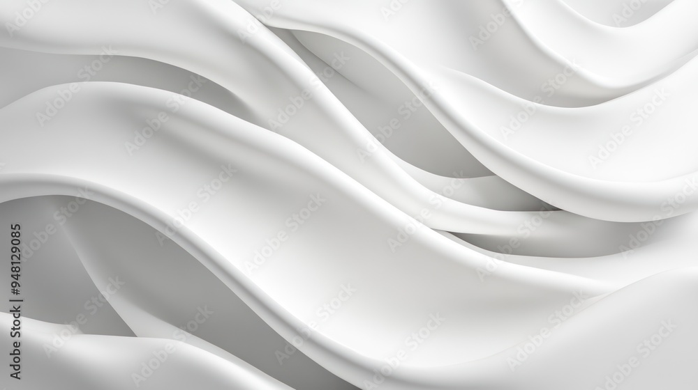 Aufkleber a serene abstract representation of flowing white fabric creating soft, gentle waves.