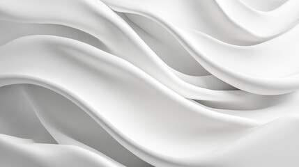 Obraz premium A serene abstract representation of flowing white fabric creating soft, gentle waves.