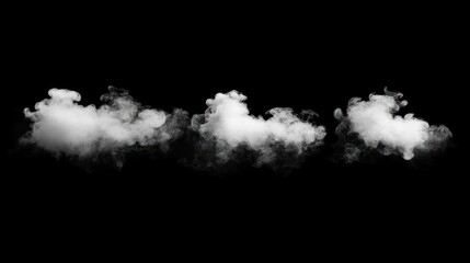 White smoke wisps on a black background, creating an ethereal and dramatic atmosphere.