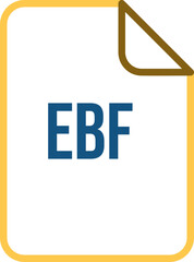 EBF File icon fill rounded corners bold outline