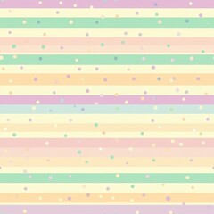 Pastel Striped Background with Polka Dots Pattern
