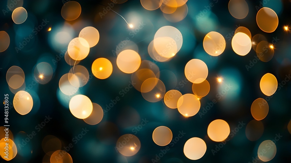 Aufkleber mesmerizing blurred light bokeh effect on dark background creating depth and focus