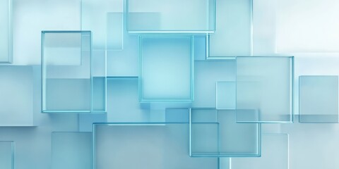 Obraz premium Rectangular elements made of transparent glass on a blue background