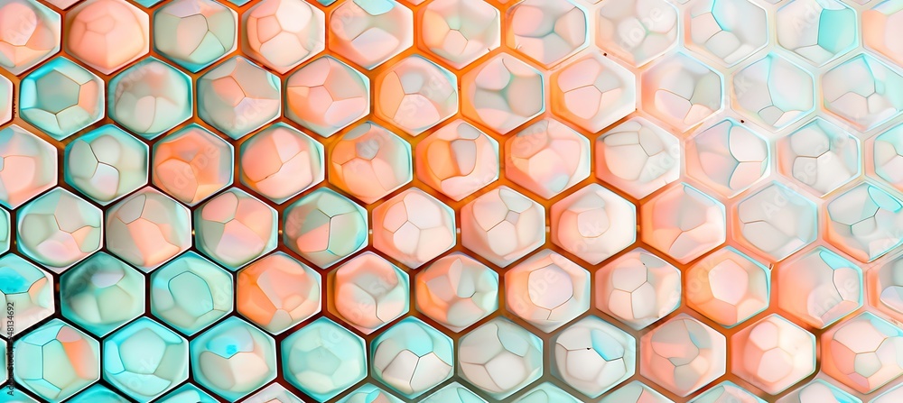 Poster pastel geometric backdrop with abstract hexagonal shapes