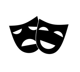 theater mask icon vector on white background